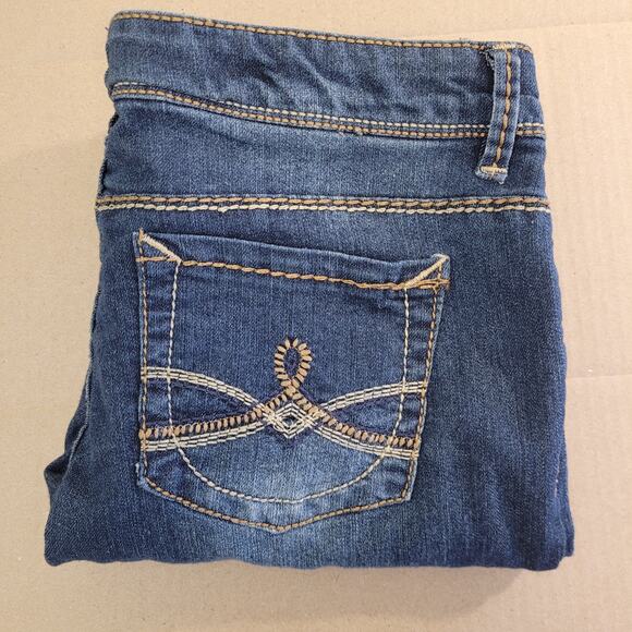 Mudd Girls Dark Wash Skinny Jeans Sz 12.5 Adjustable Waist Youth Zip Fly Denim - Picture 3 of 8